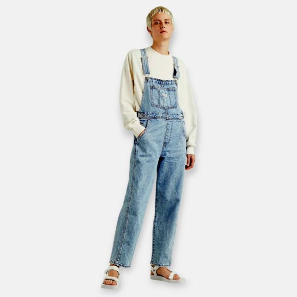 Levi's Full-Length Denim Overalls, Midwash, Size S - Picture 2 of 16